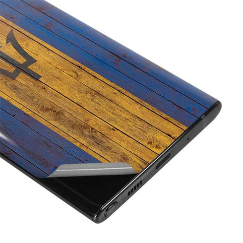 Barbados Flag Dark Wood Galaxy Note 10 Skin